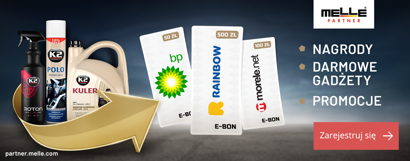 Plakat informacyjny o promocji Melle Partner